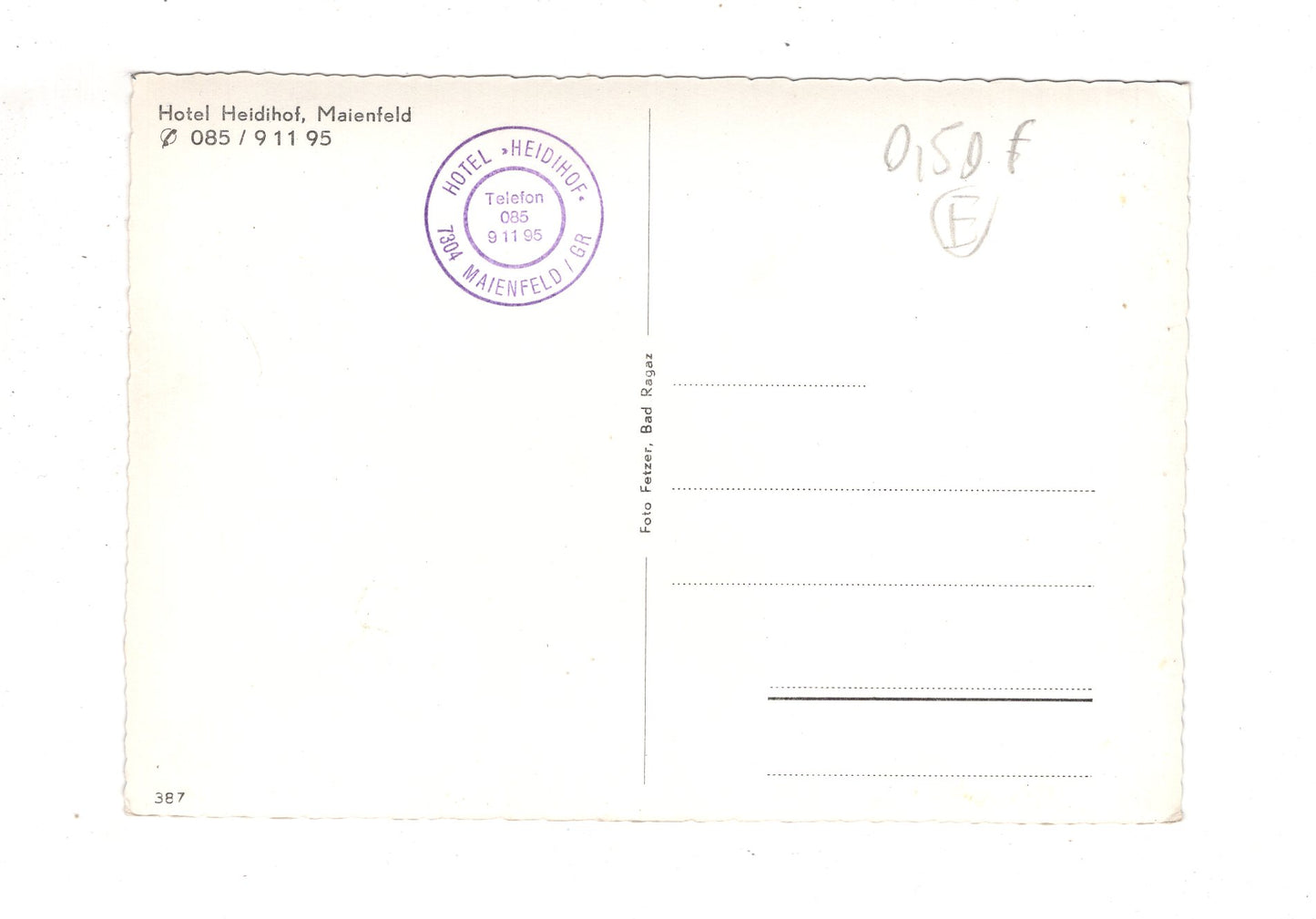 Ansichtskarte Hotel Heidihof / Maienfeld / Schweiz