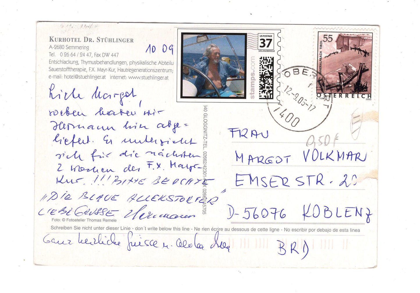 Ansichtskarte Kurhotel Dr. Stühlinger / Semmering / Österreich / O1-53