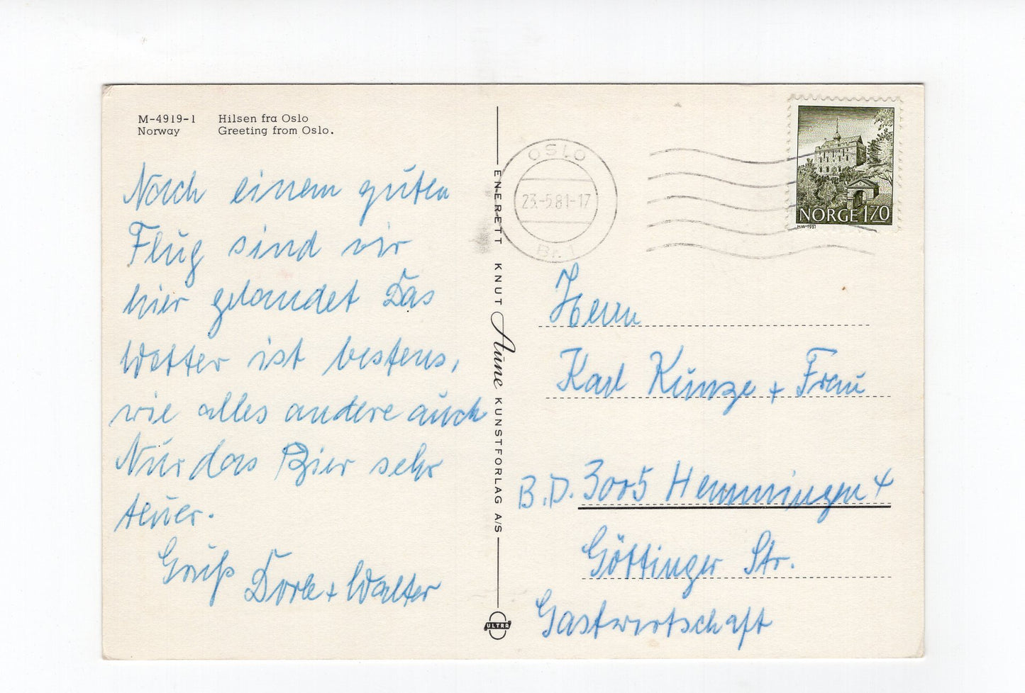 Ansichtskarte Oslo / Norwegen