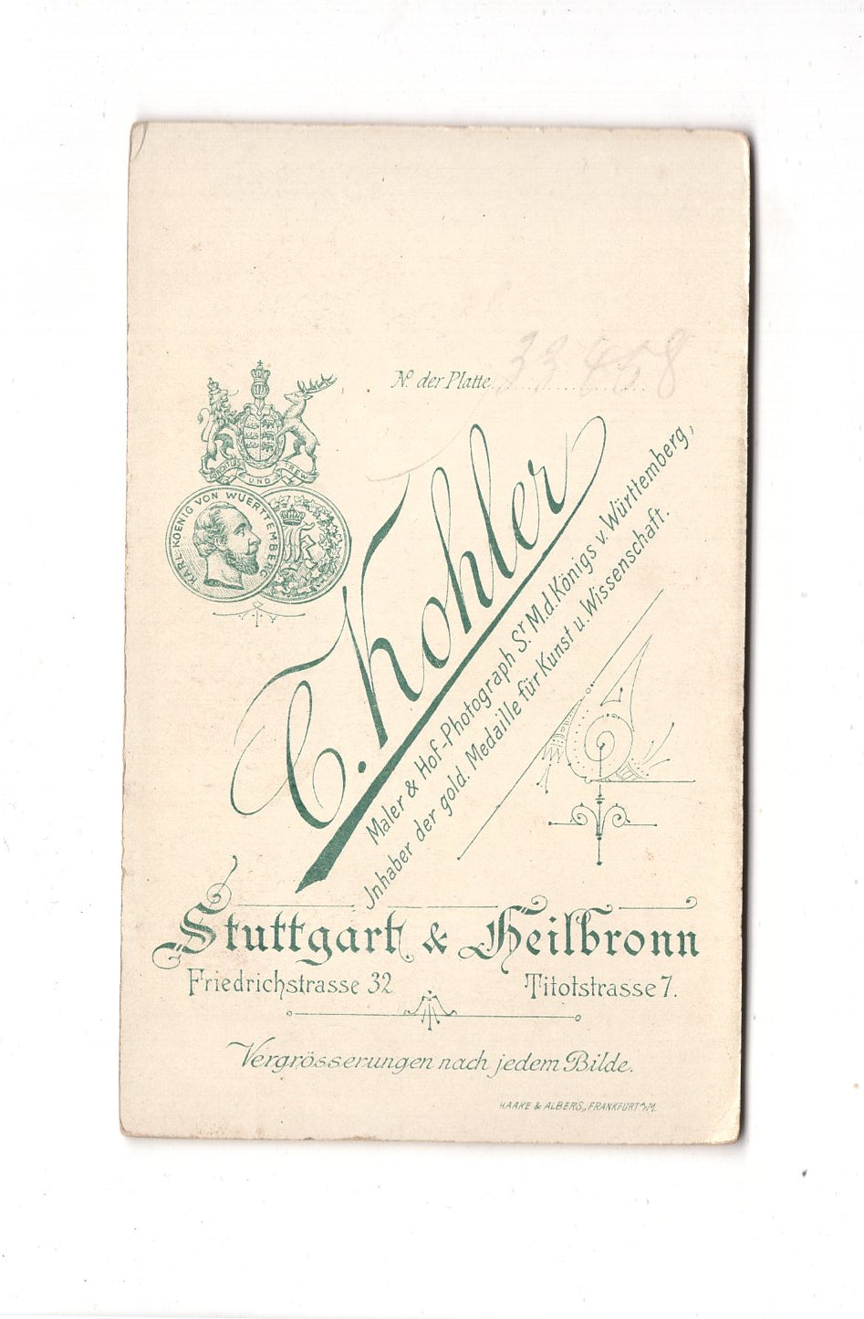 Fotografie Damenportrait - Stuttgart & Heilbronn 1880er / CDV C1-11