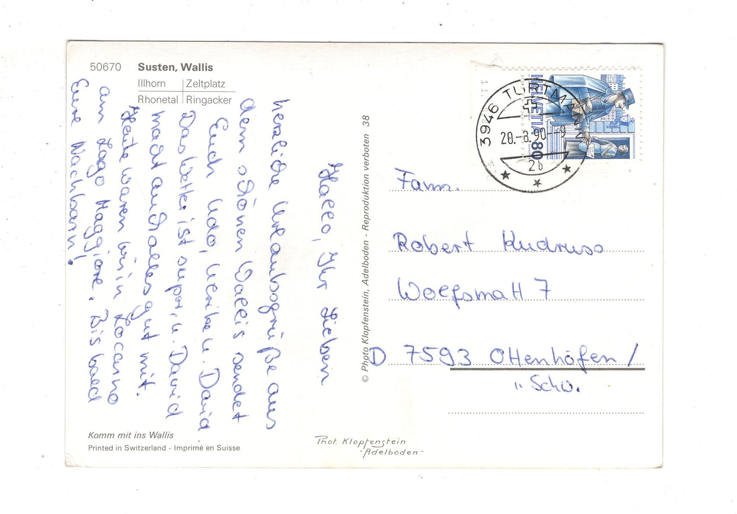 Ansichtskarte Susten / Wallis / Schweiz
