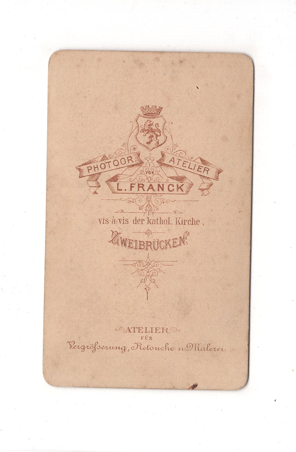 Fotografie Damenportrait - Zweibrücken 1880er / CDV C1-11