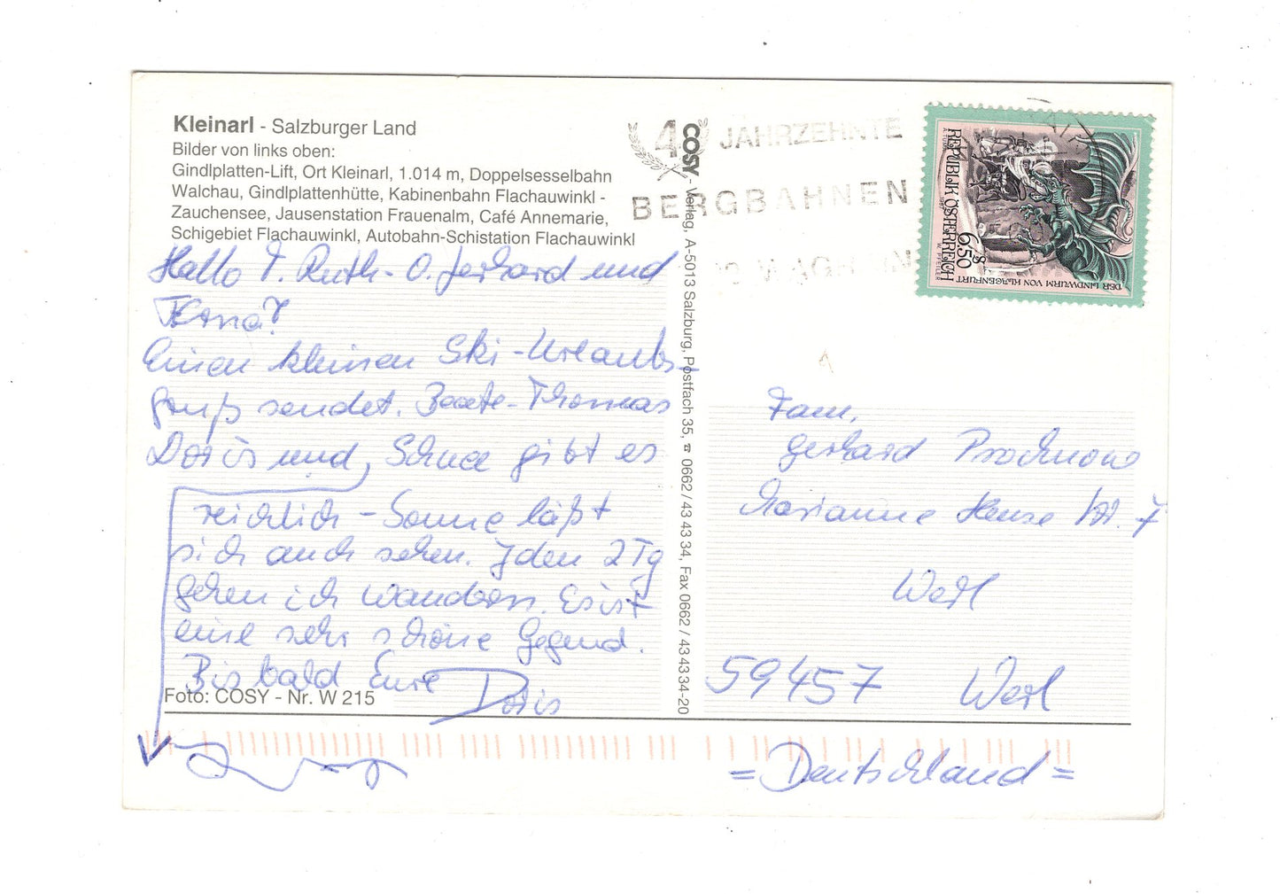Ansichtskarte Kleinarl / Salzburger Land / Österreich