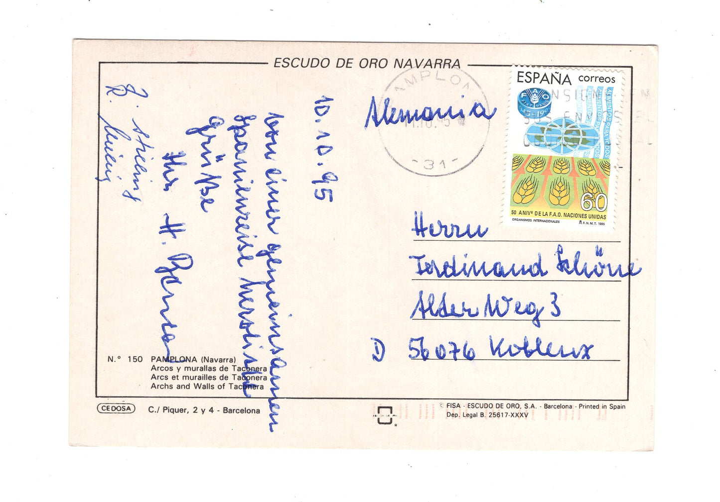 Ansichtskarte Pamplona / Arcos y murallas de Teconera / Spanien