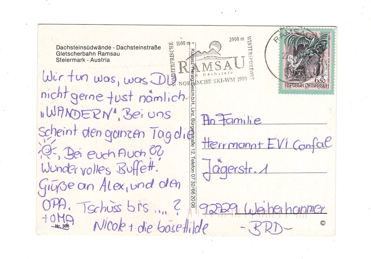 Ansichtskarte Gruß vom Dachstein / Österreich