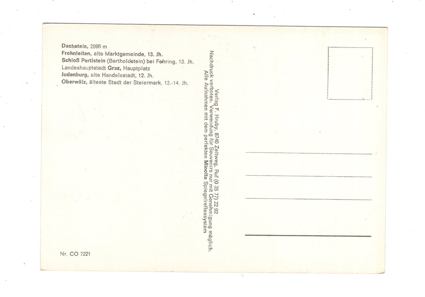 Ansichtskarte 800 Jahre Steiermark / Österreich / O1-53