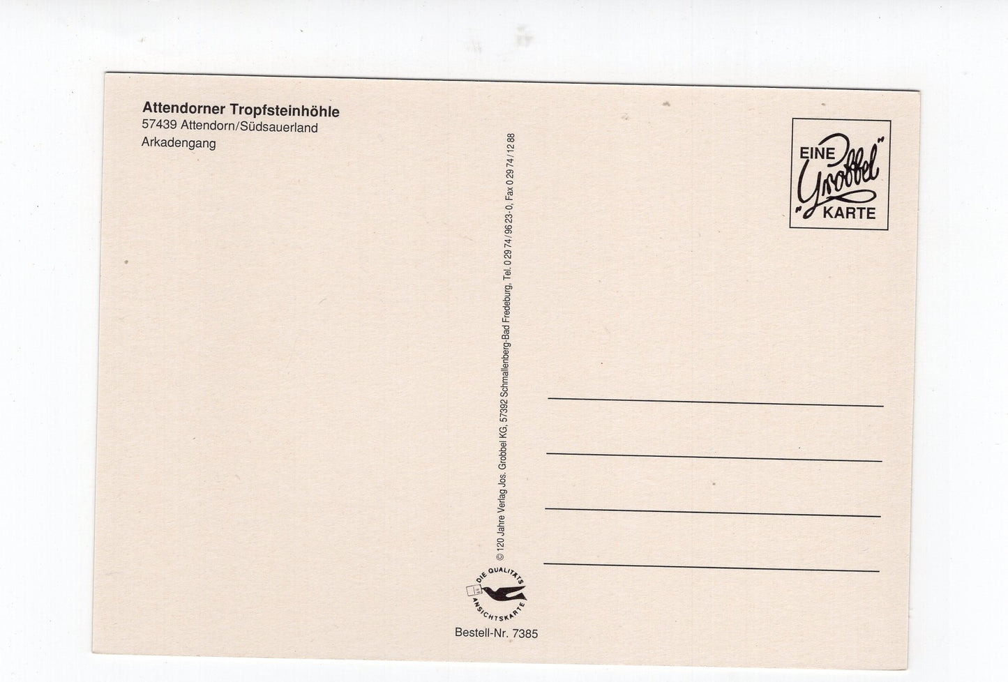 Ansichtskarte Attendorner Tropfsteinhöhle