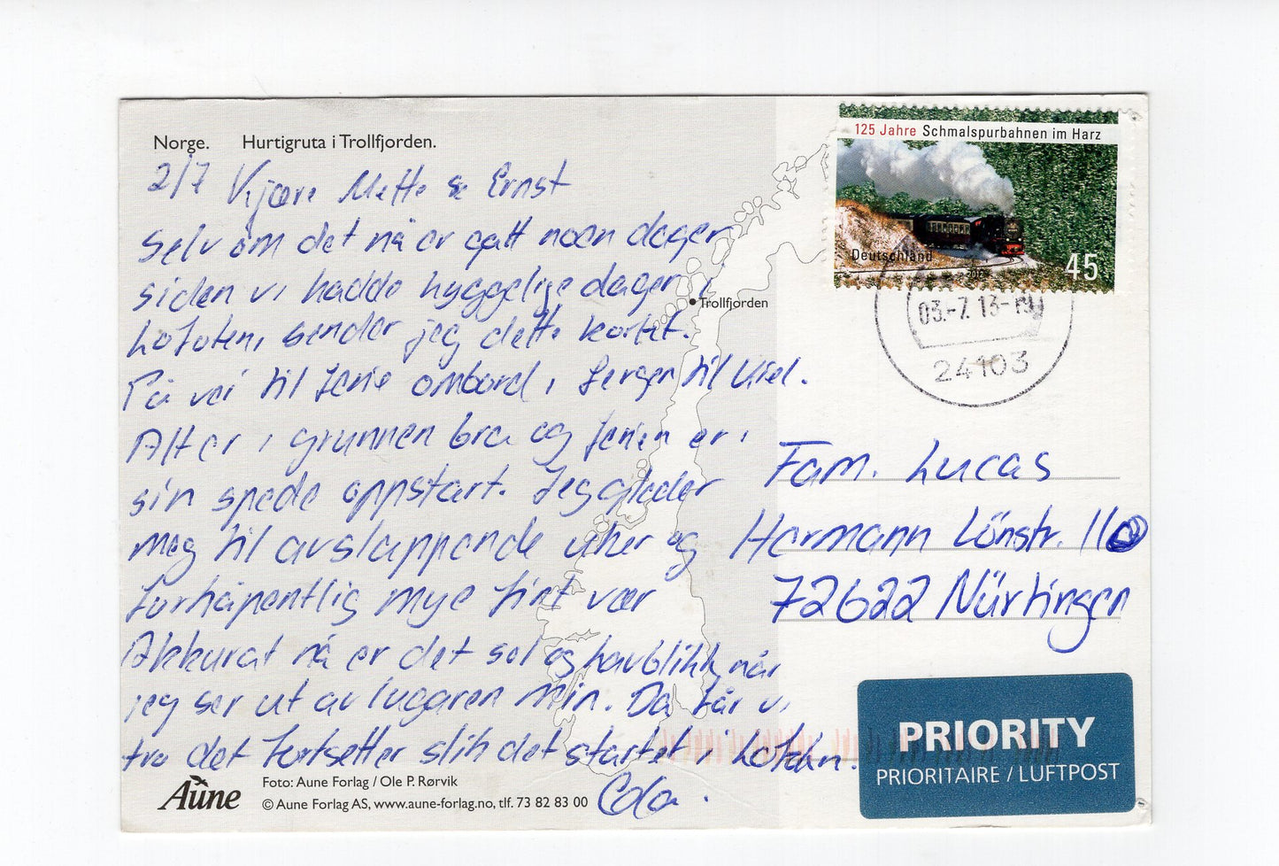 Ansichtskarte Trollfjorden / Norwegen