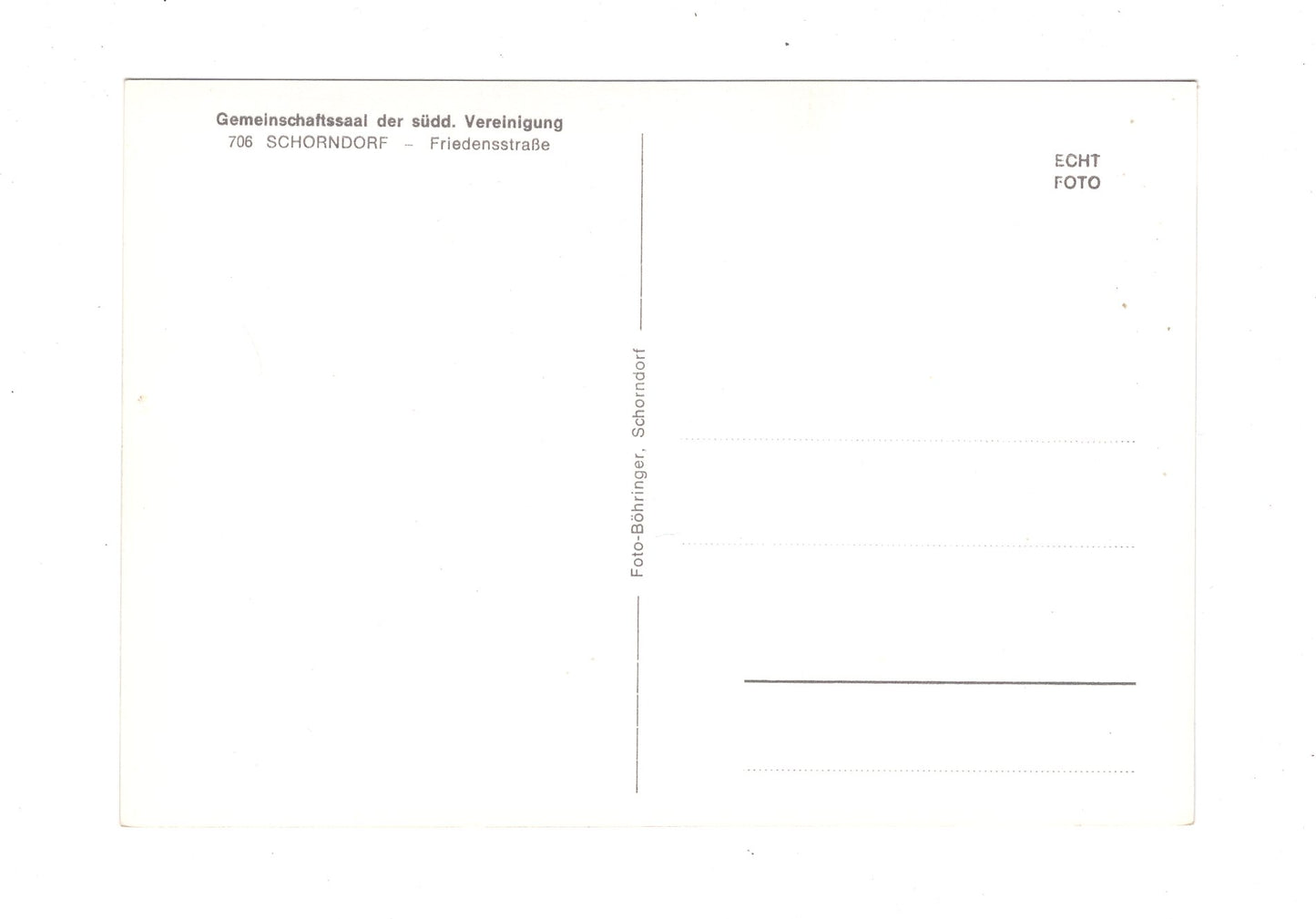 Ansichtskarte Gemeinschaftssaal der südd. Vereinigung / Schorndorf