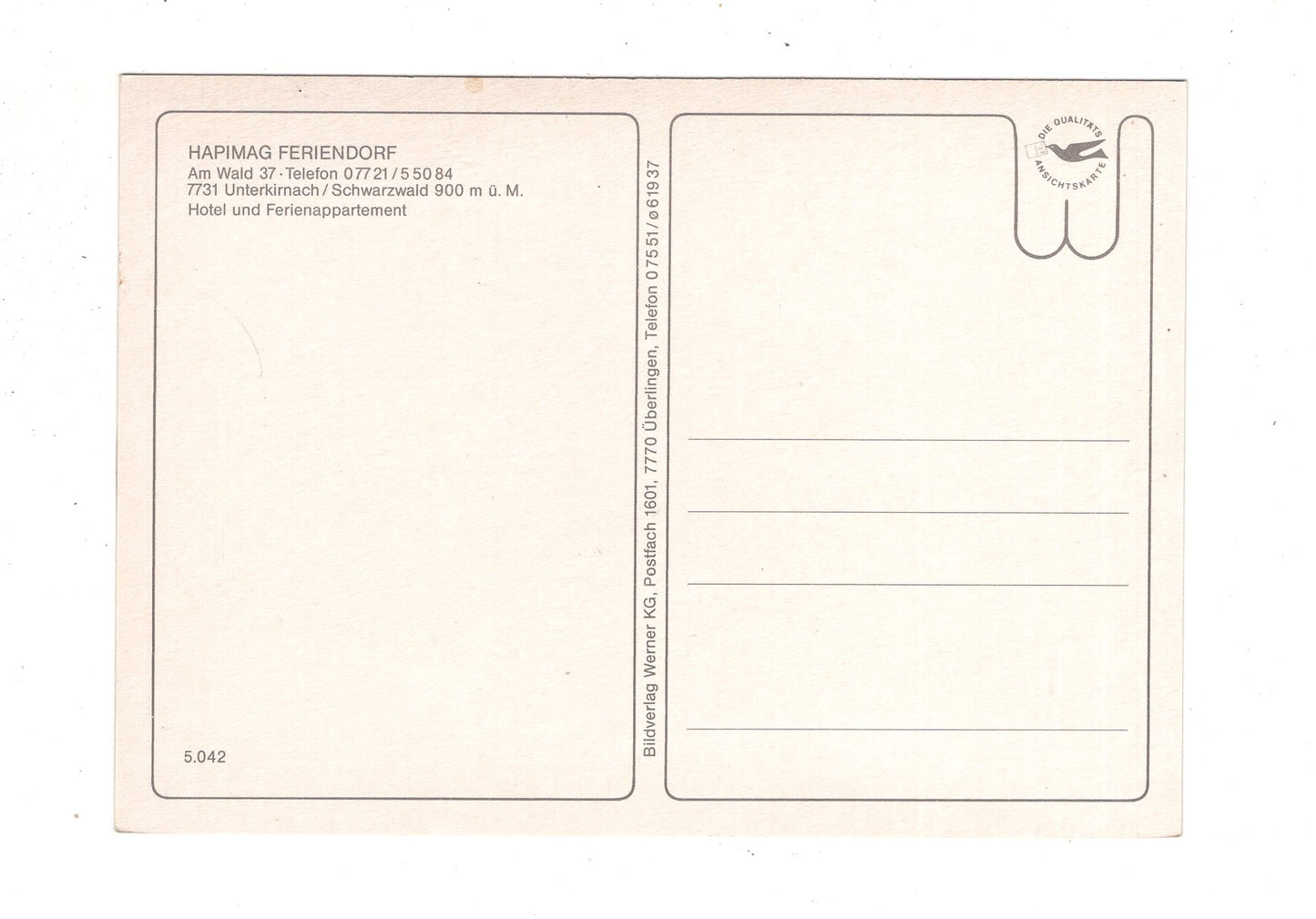 Ansichtskarte HAPIMAG Feriendorf / Unterkirnach / Schwarzwald / K1-48