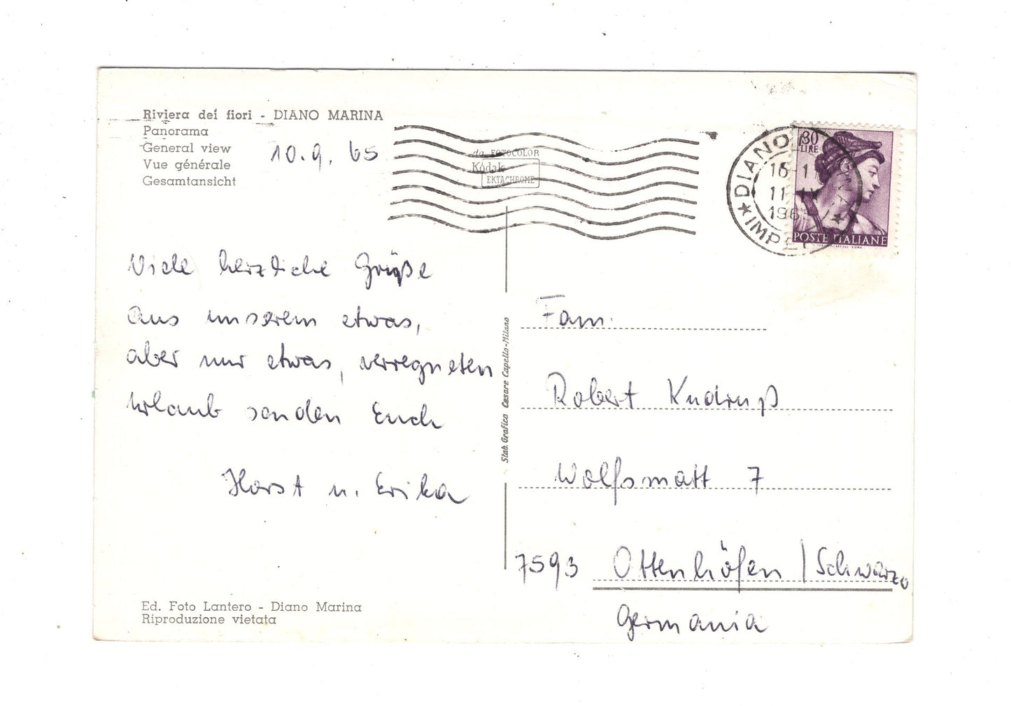 Ansichtskarte Diano Marina / Italien / N1-54