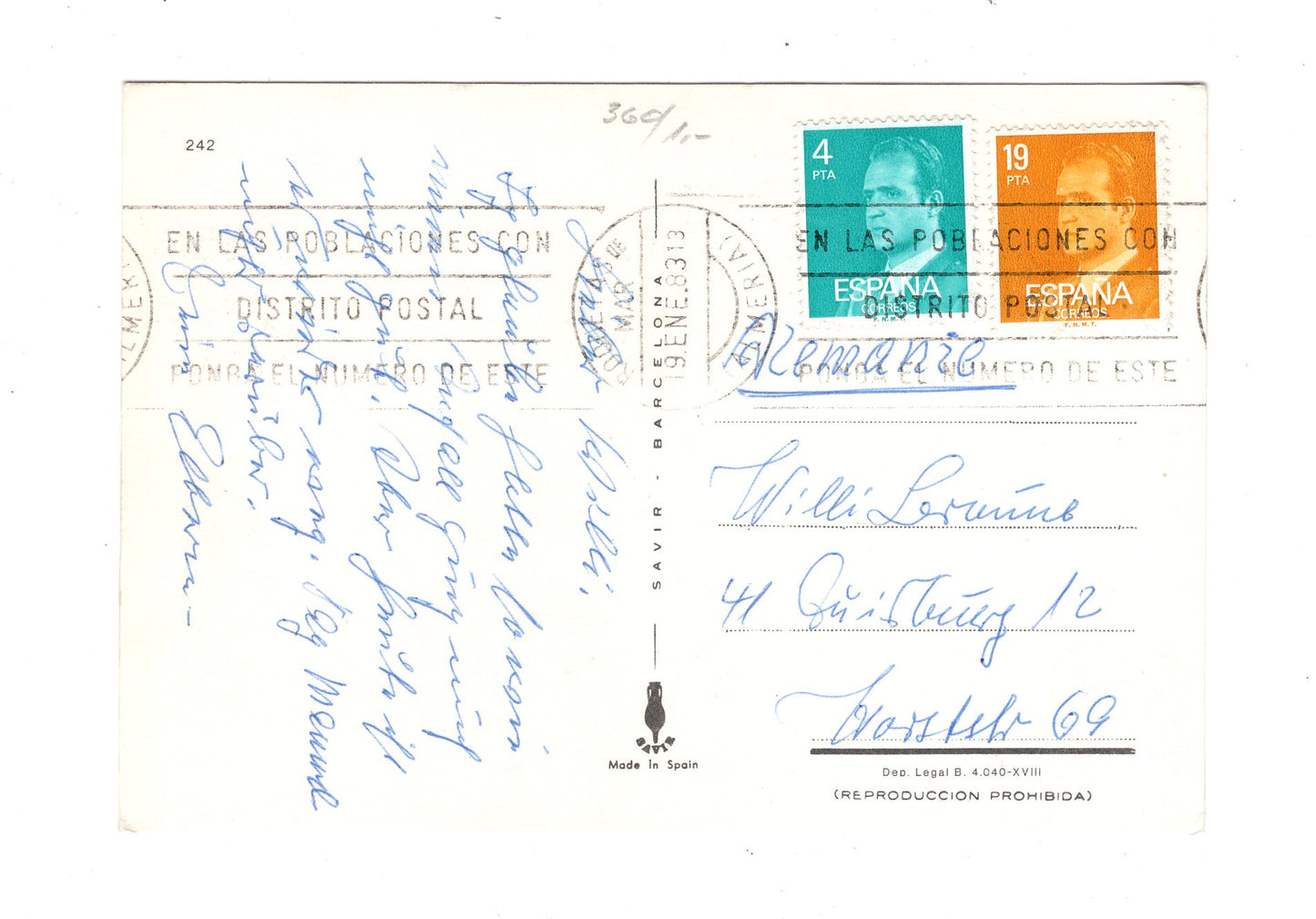 Ansichtskarte Souvenir Espana / Spanien