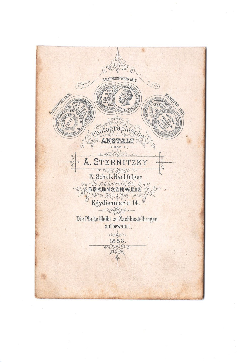 Fotografie Feine Dame mit kleinem Kind - Braunschweig 1883