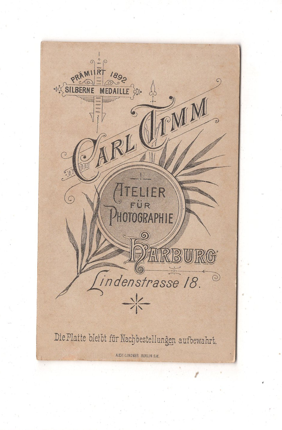 Fotografie Niedliches kleines Kind - Hamburg-Harburg 1890er / CDV M1-34