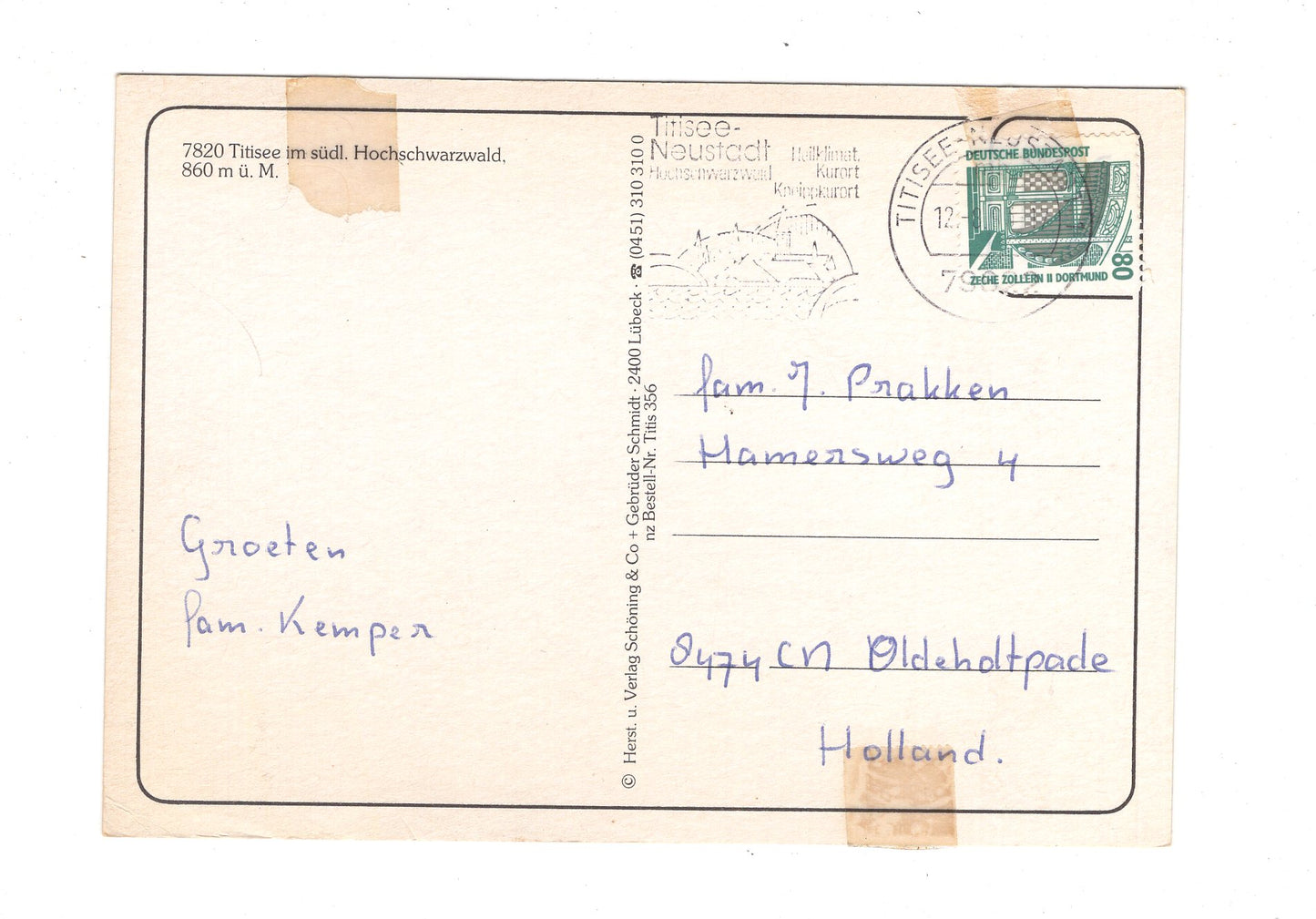 Ansichtskarte Grüße vom Titisee im Hochschwarzwald / G1-65