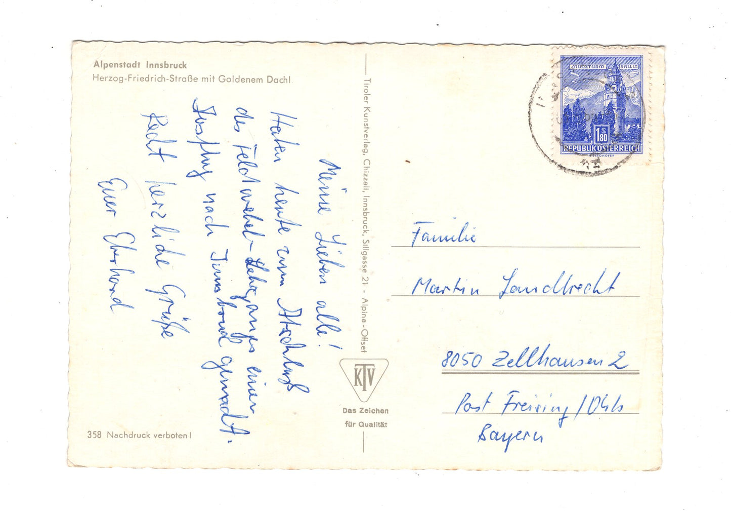 Ansichtskarte Innsbruck / Herzog-Friedrich-Straße / Tirol / Österreich