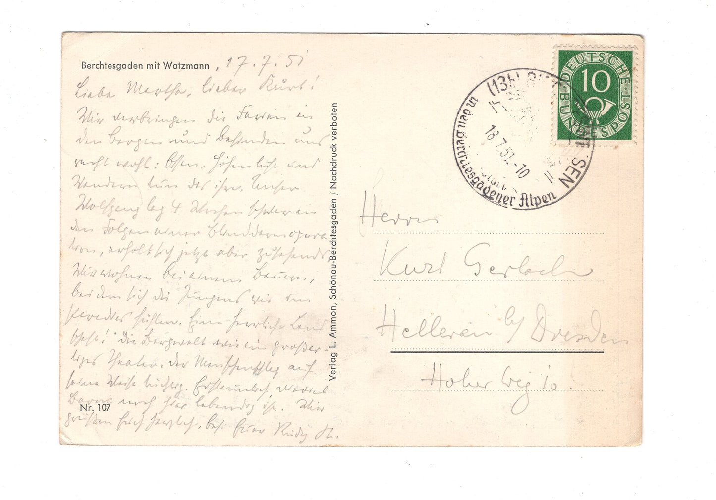 Ansichtskarte Berchtesgaden mit Watzmann / I1-60