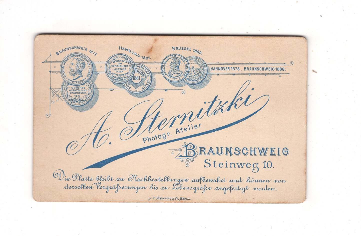 Fotografie Niedliches kleines Kind - Braunschweig 1890er / CDV M1-34