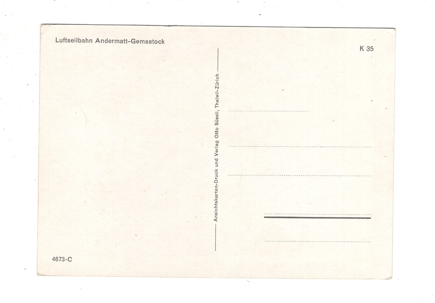 Ansichtskarte Luftseilbahn Andermatt-Gemsstock / Schweiz