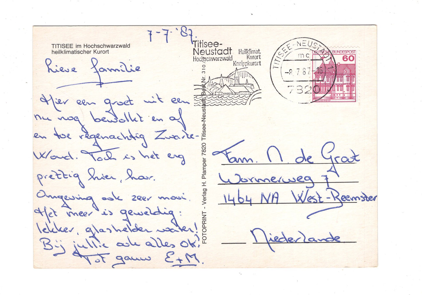 Ansichtskarte Titisee im Hochschwarzwald / G1-65