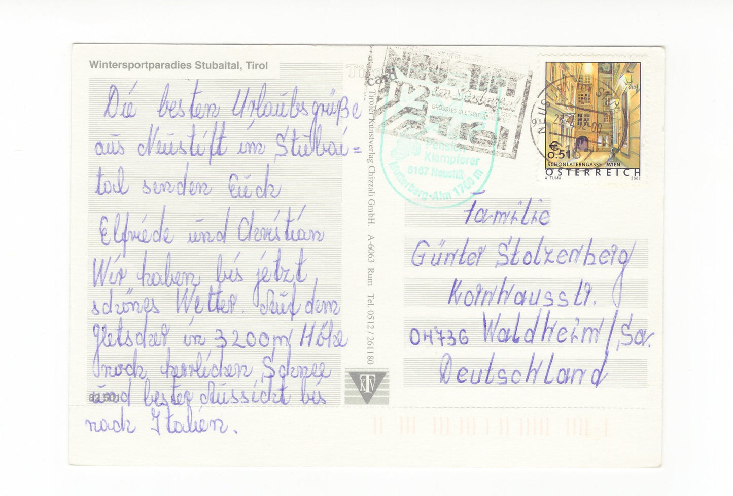 Ansichtskarte Stubaital / Tirol / Österreich