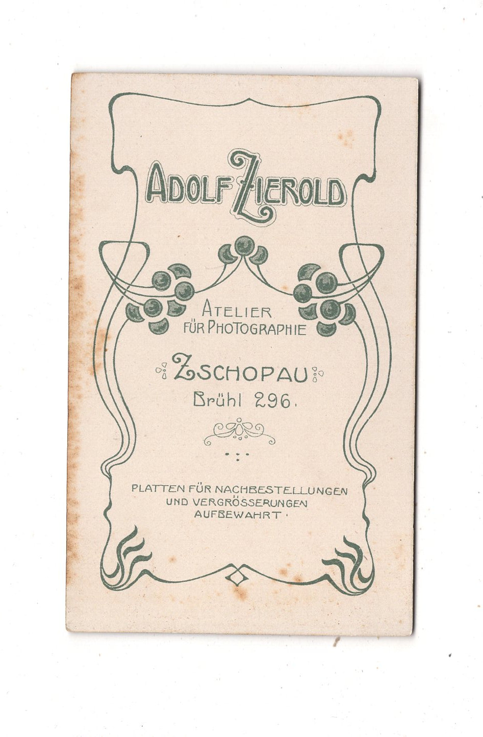 Fotografie Feine Dame - Zschopau um 1900 / CDV L1-32