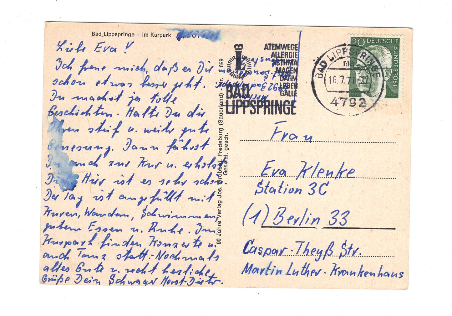 Ansichtskarte Bad Lippspringe / Im Kurpark