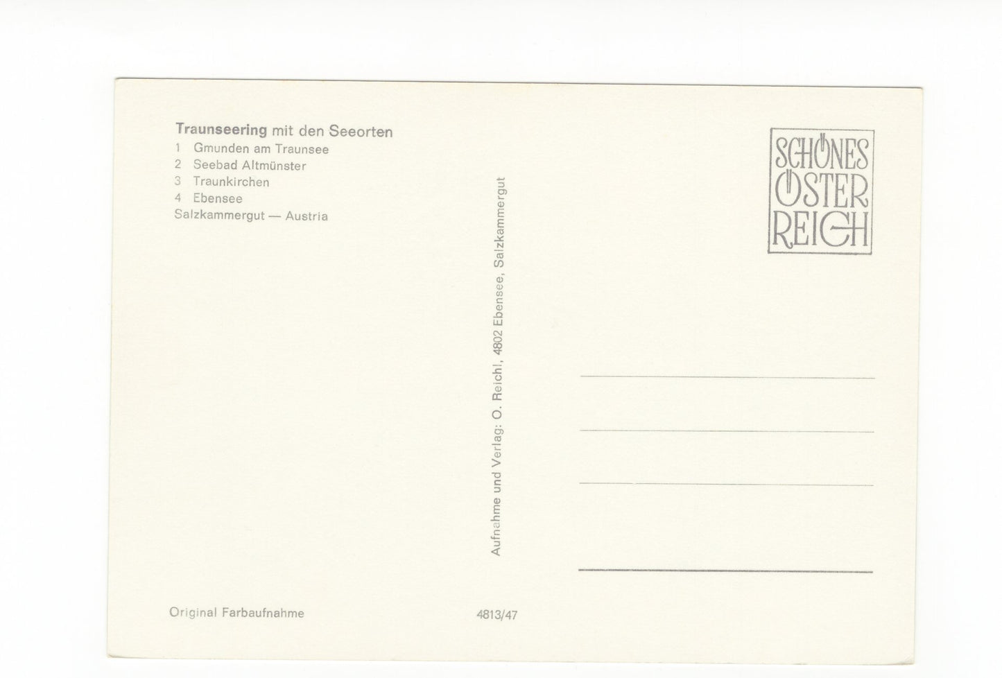 Ansichtskarte Traunseering mit den Seeorten / Österreich
