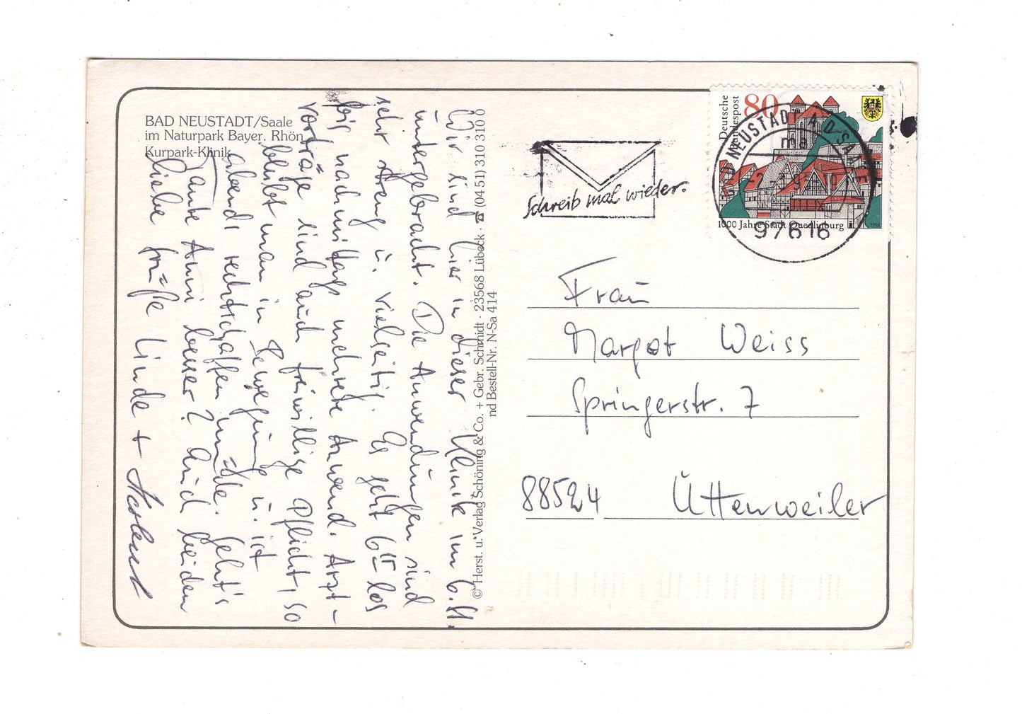 Ansichtskarte Bad Neustadt an der Saale / Kurpark-Klinik / J1-56