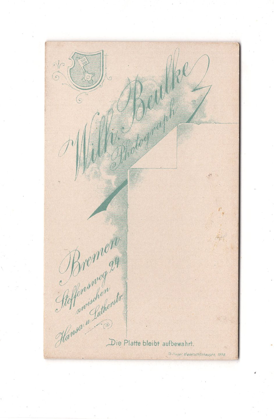 Fotografie Damenportrait - Bremen 1890er / CDV C1-11