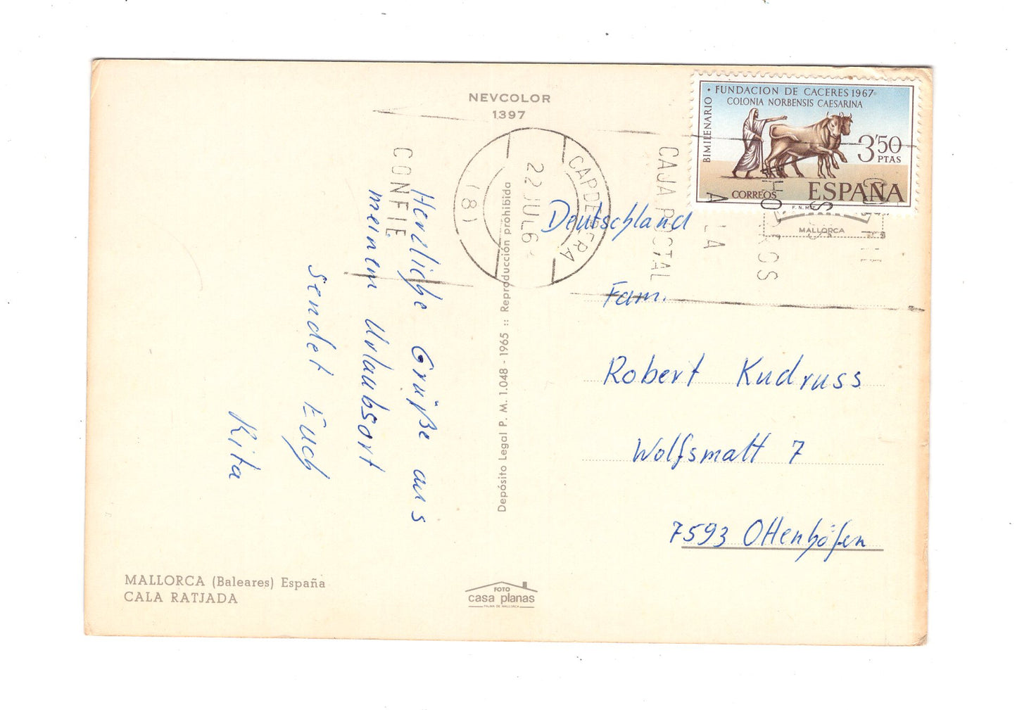 Ansichtskarte Mallorca / Cala Ratjada / Spanien