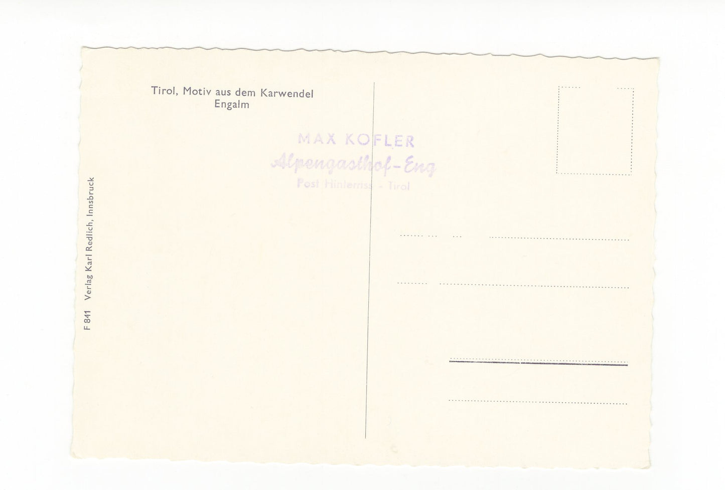 Ansichtskarte Engalm / Karwendel / Tirol / Österreich