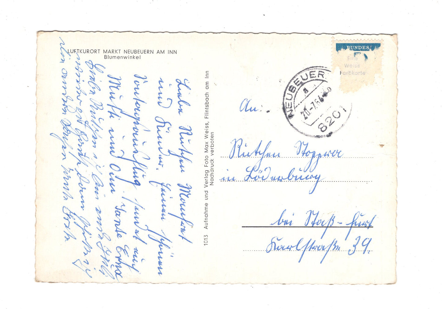 Ansichtskarte Markt Neubeuern am Inn / Blumenwinkel / H1-62