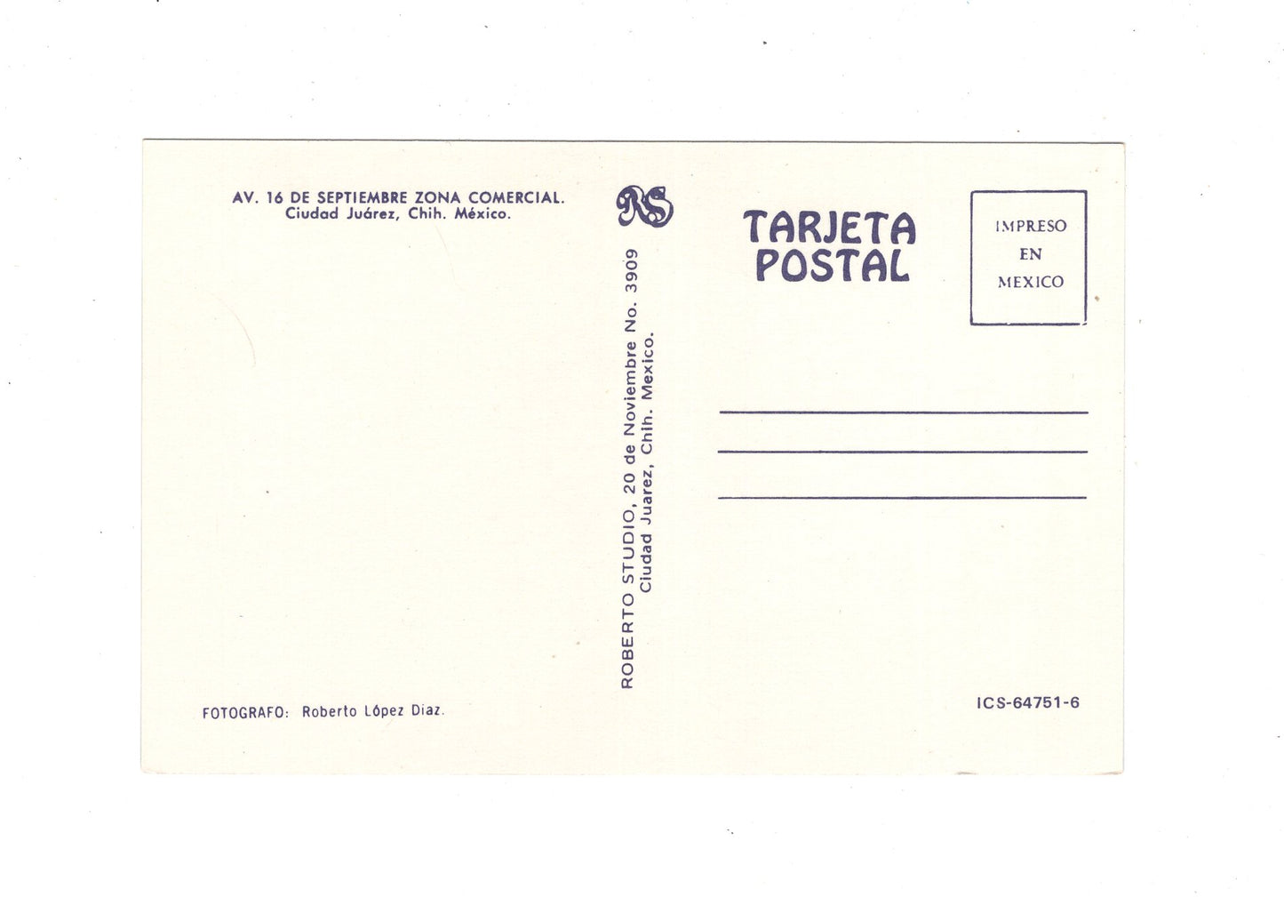 Ansichtskarte Juarez / Av. 16 de Septiembre / Zona Comercial / Mexiko
