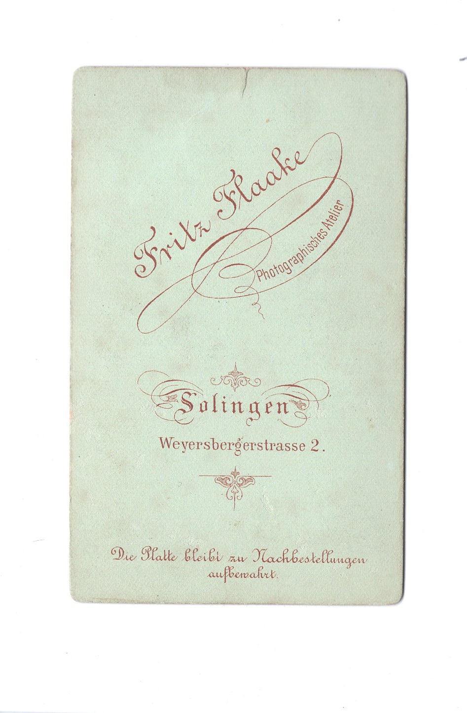 Fotografie Herrenportrait - Solingen 1880er