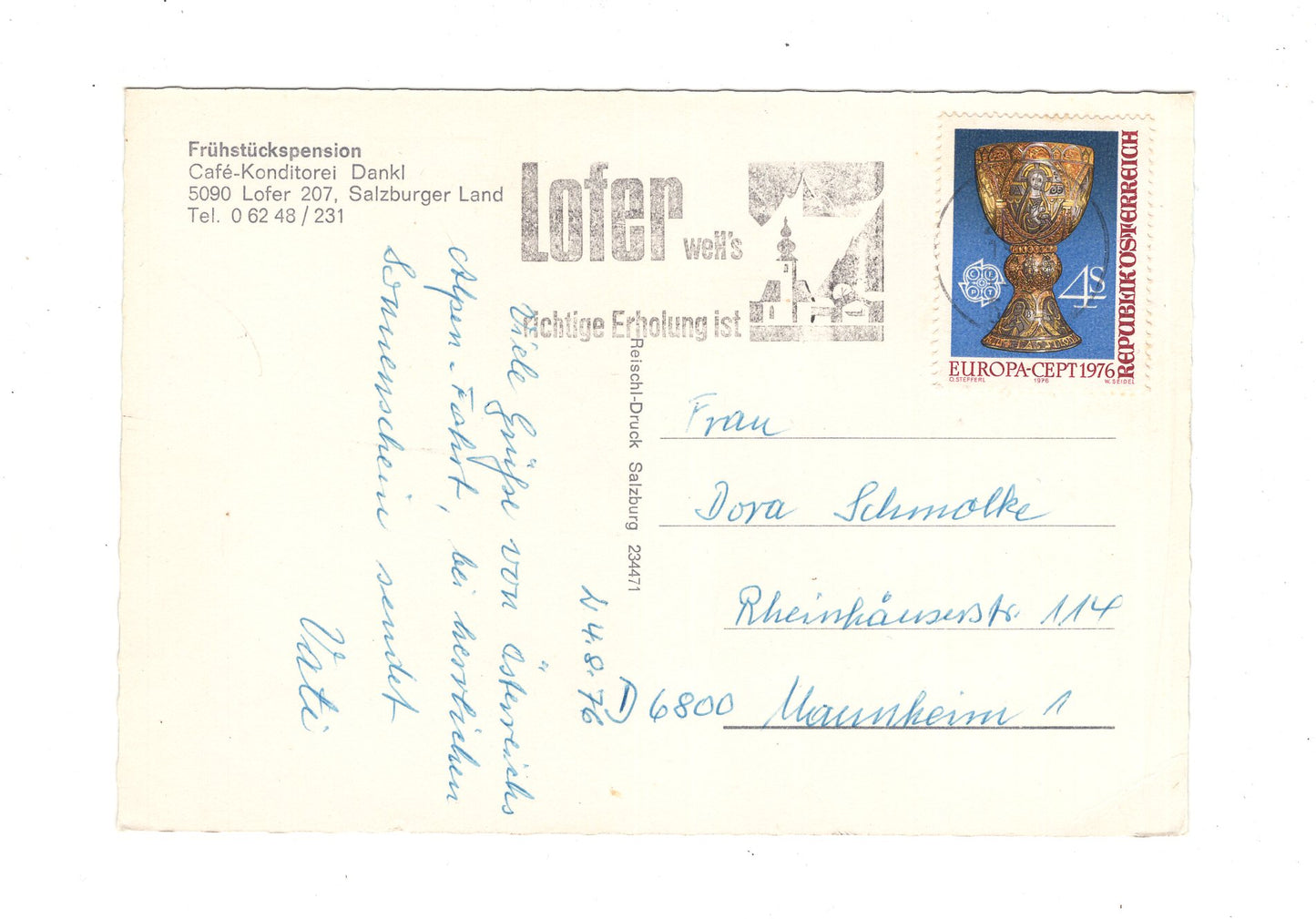 Ansichtskarte Pension Dankl / Lofer / Salzburger Land / Österreich