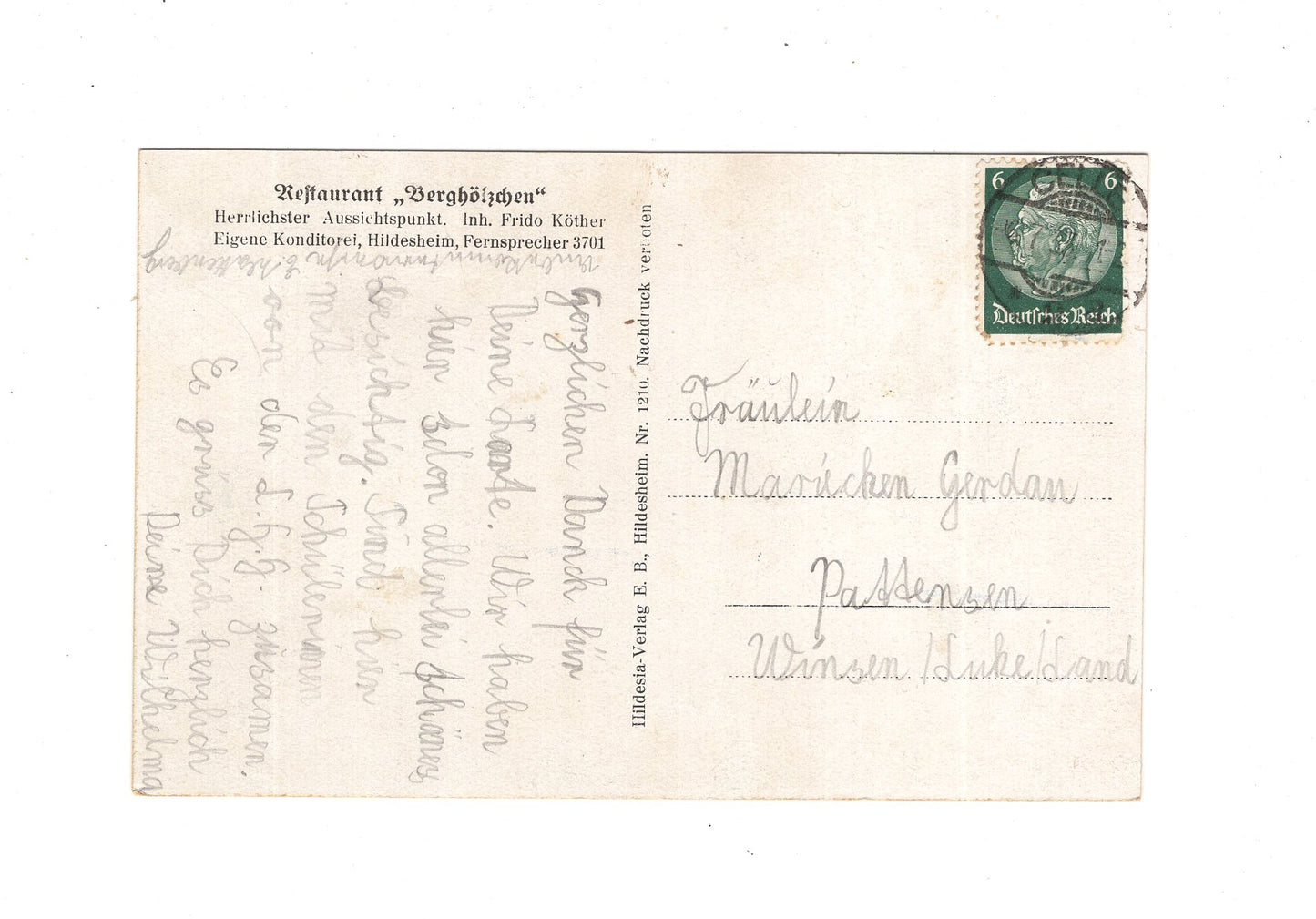 Ansichtskarte Hildesheim vom Berghölzchen aus gesehen