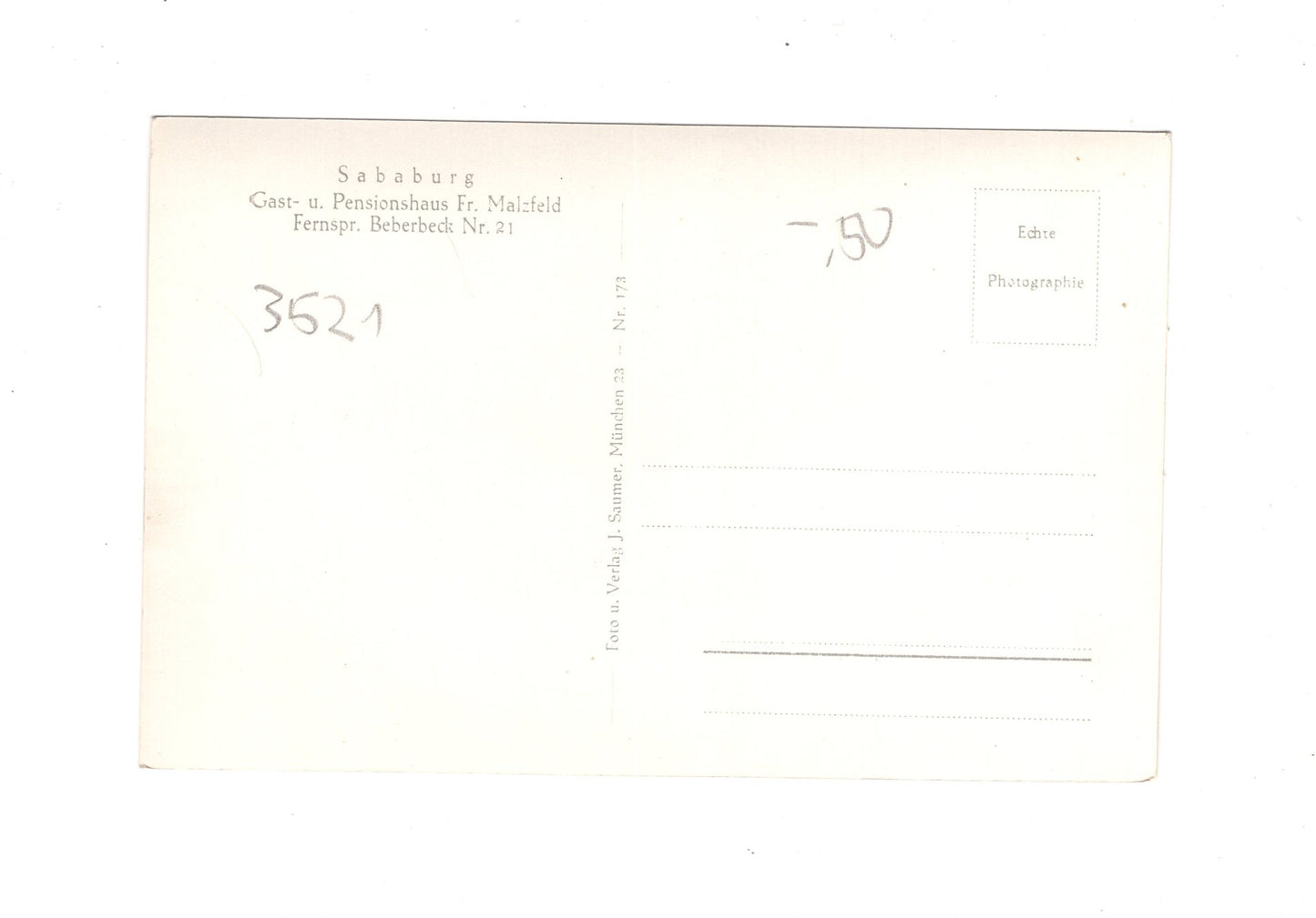 Ansichtskarte Sababurg / Gast- und Pensionshaus