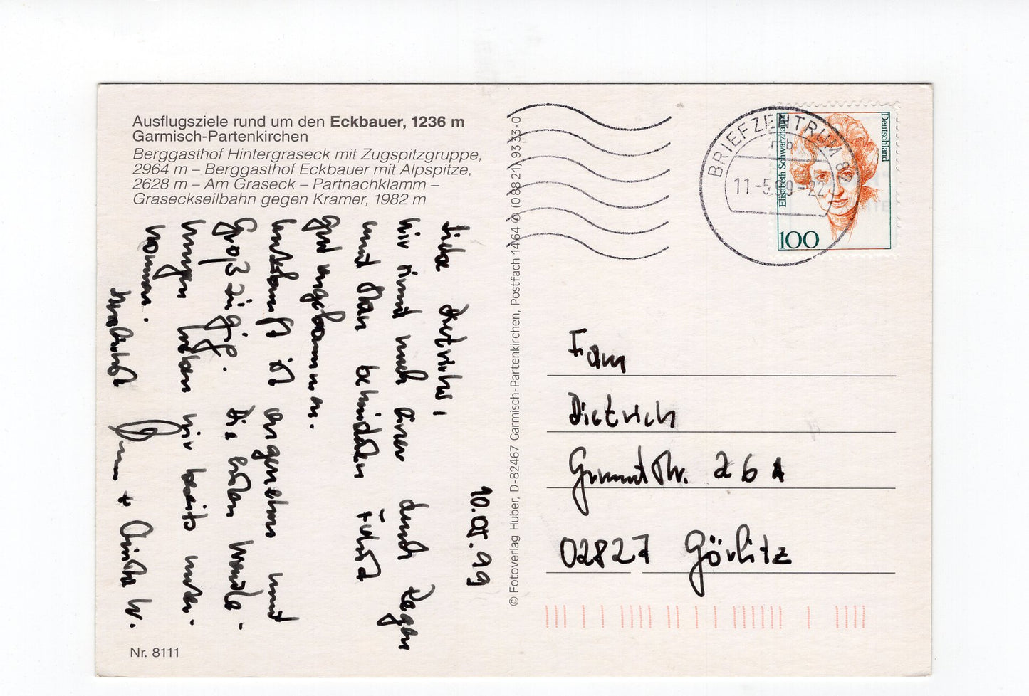 Ansichtskarte Garmisch-Partenkirchen / Eckbauer +++