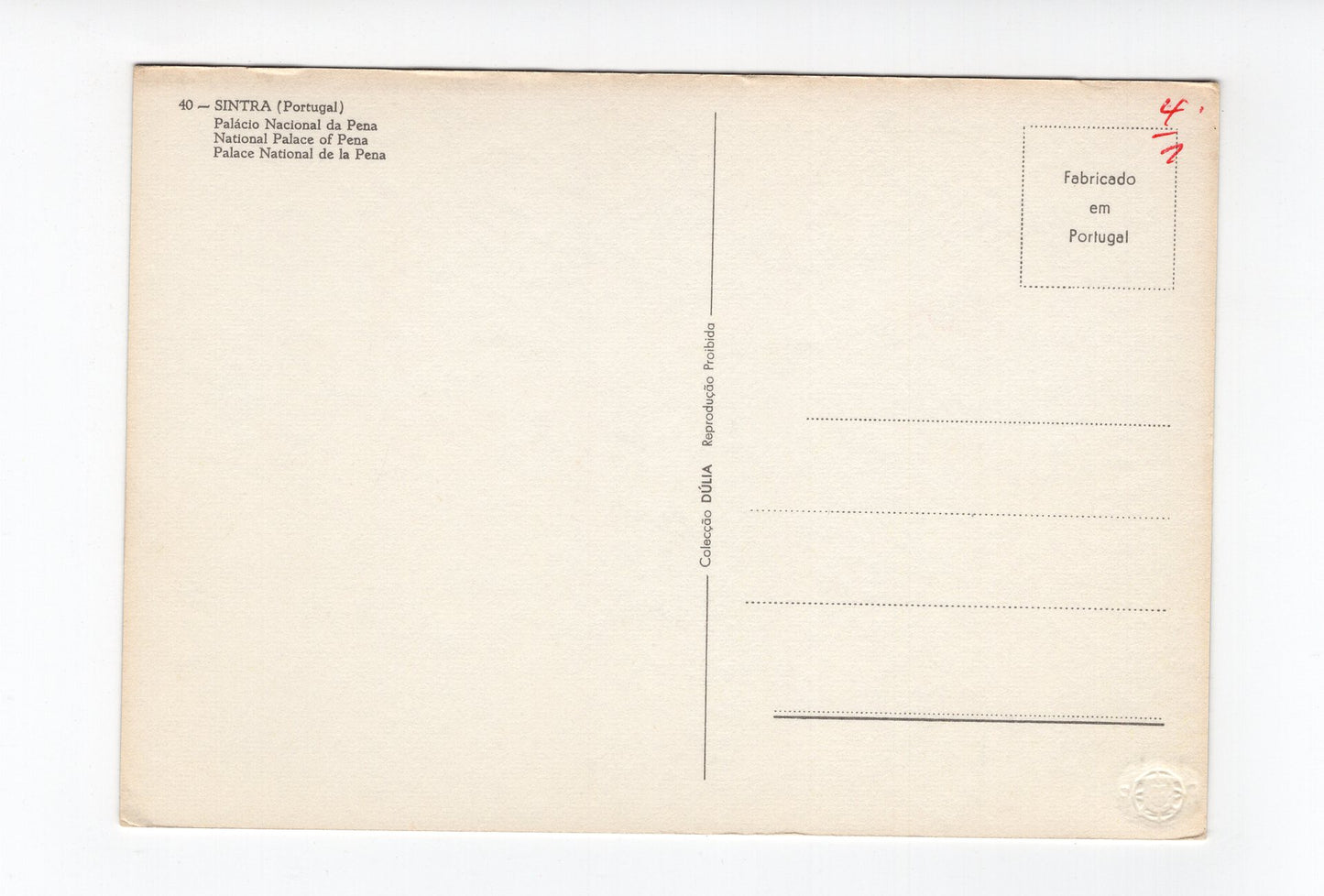 Ansichtskarte Sintra / Palacio Nacional da Pena / Portugal