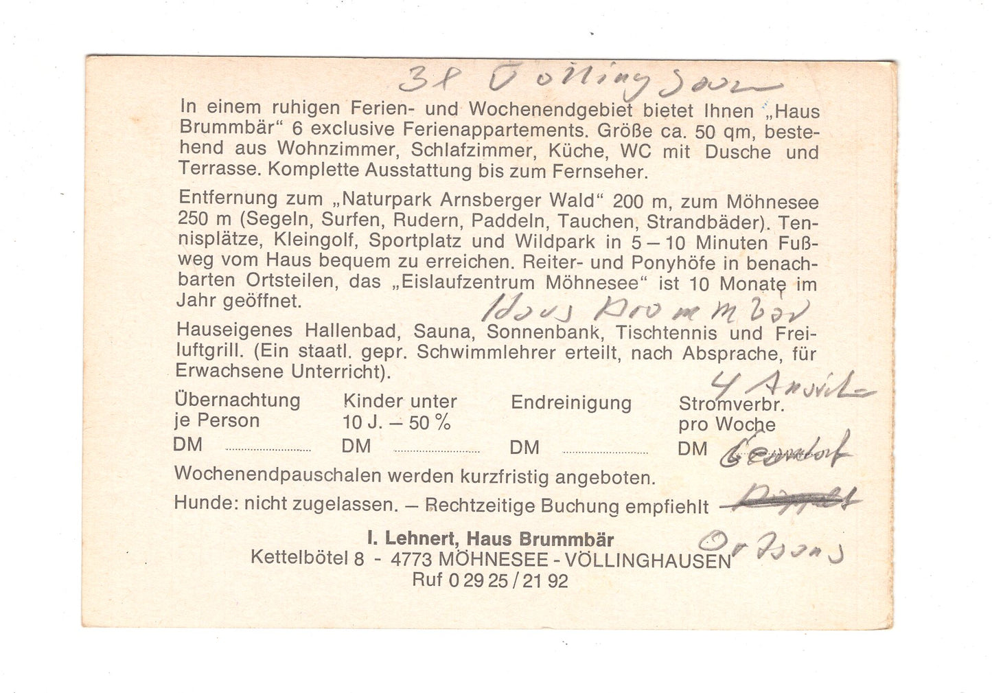 Ansichtskarte Haus Brummbär / Möhnesee-Völlinghausen / H1-62