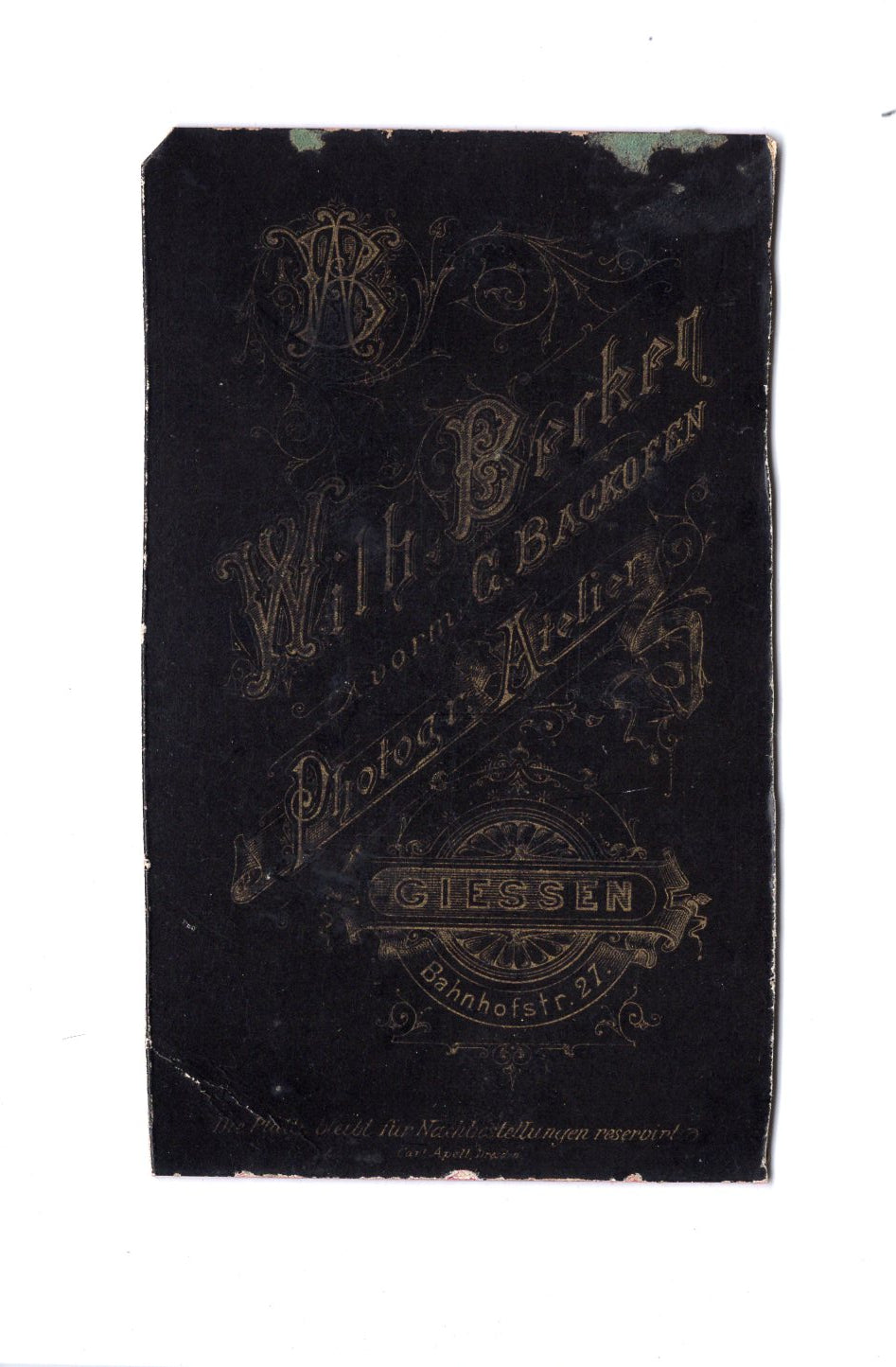 Fotografie Herrenportrait - Gießen 1880er