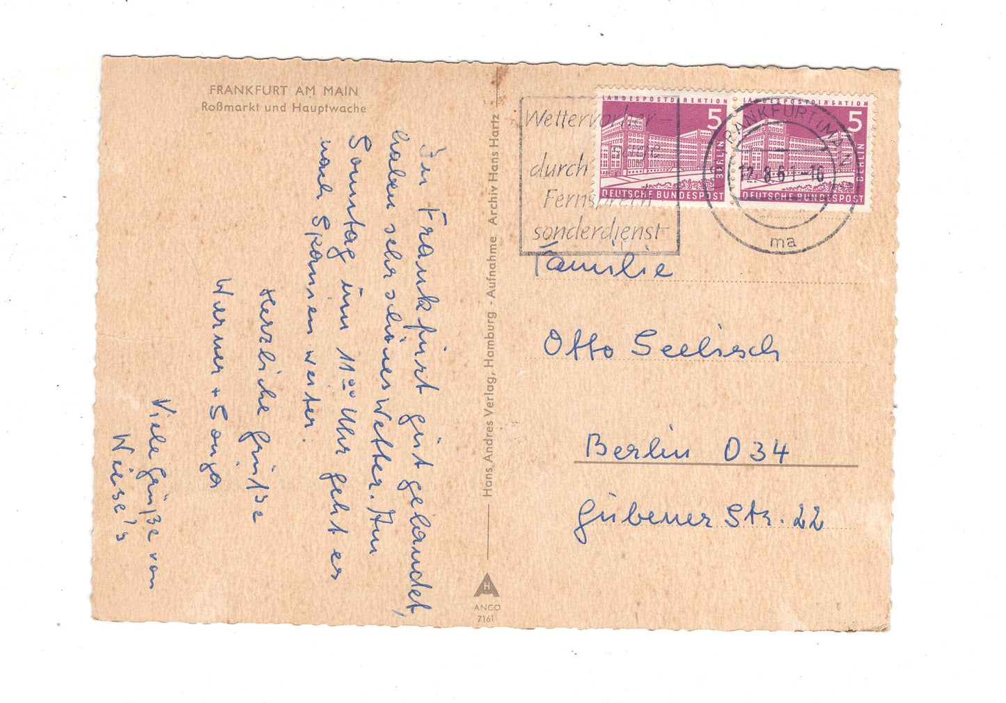 Ansichtskarte Frankfurt am Main / Rossmarkt und Hauptwache / J1-56