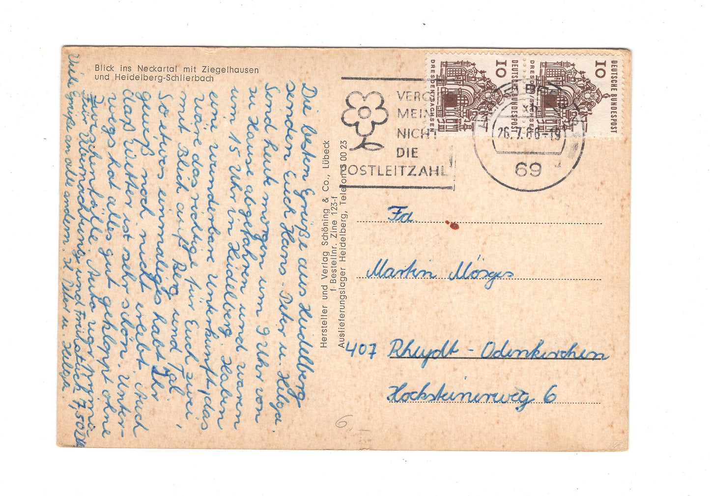 Ansichtskarte Blick ins Neckartal mit Ziegelhausen +++ / I1-60