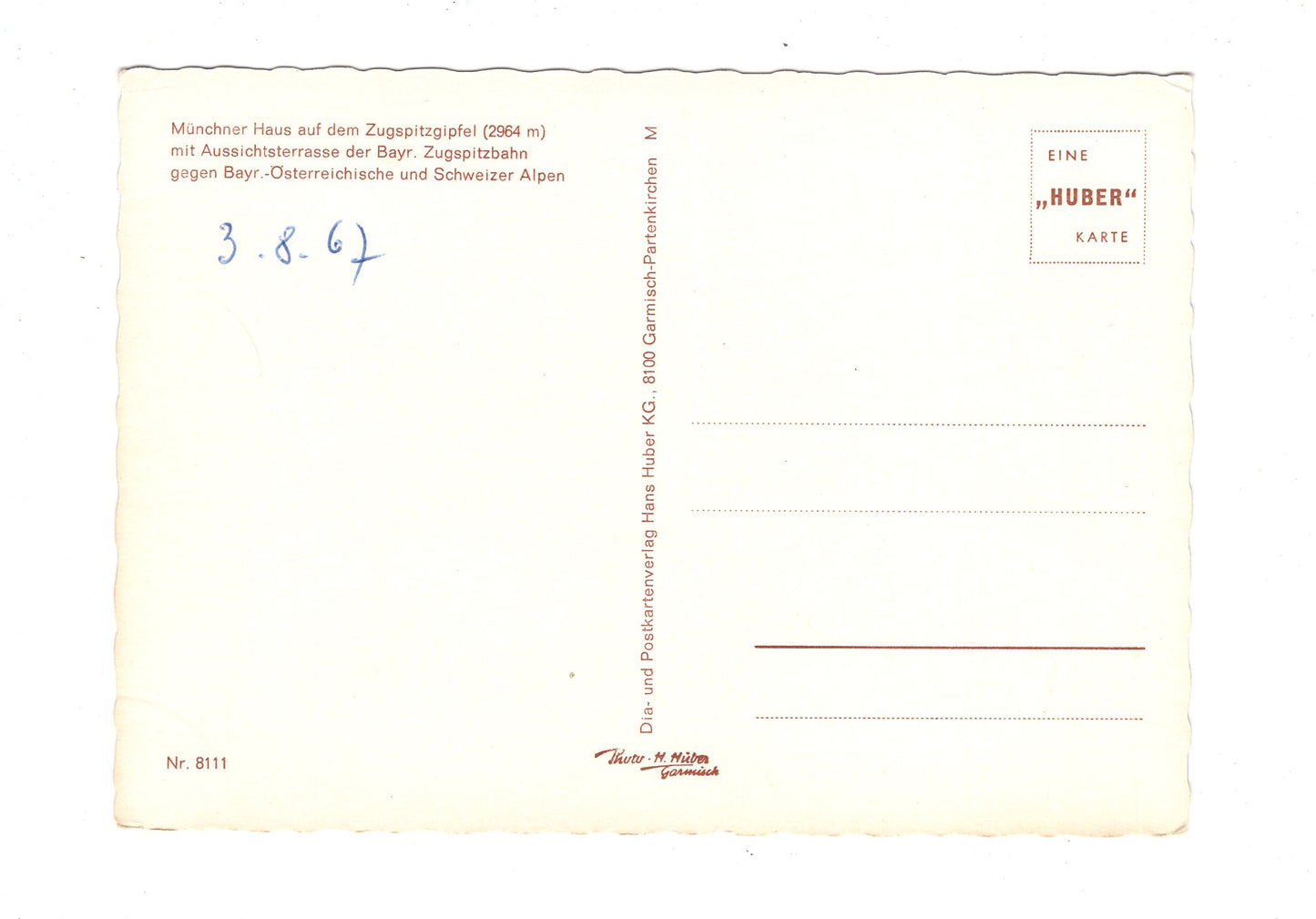 Ansichtskarte Münchner Haus auf dem Zugspitzgipfel / H1-62