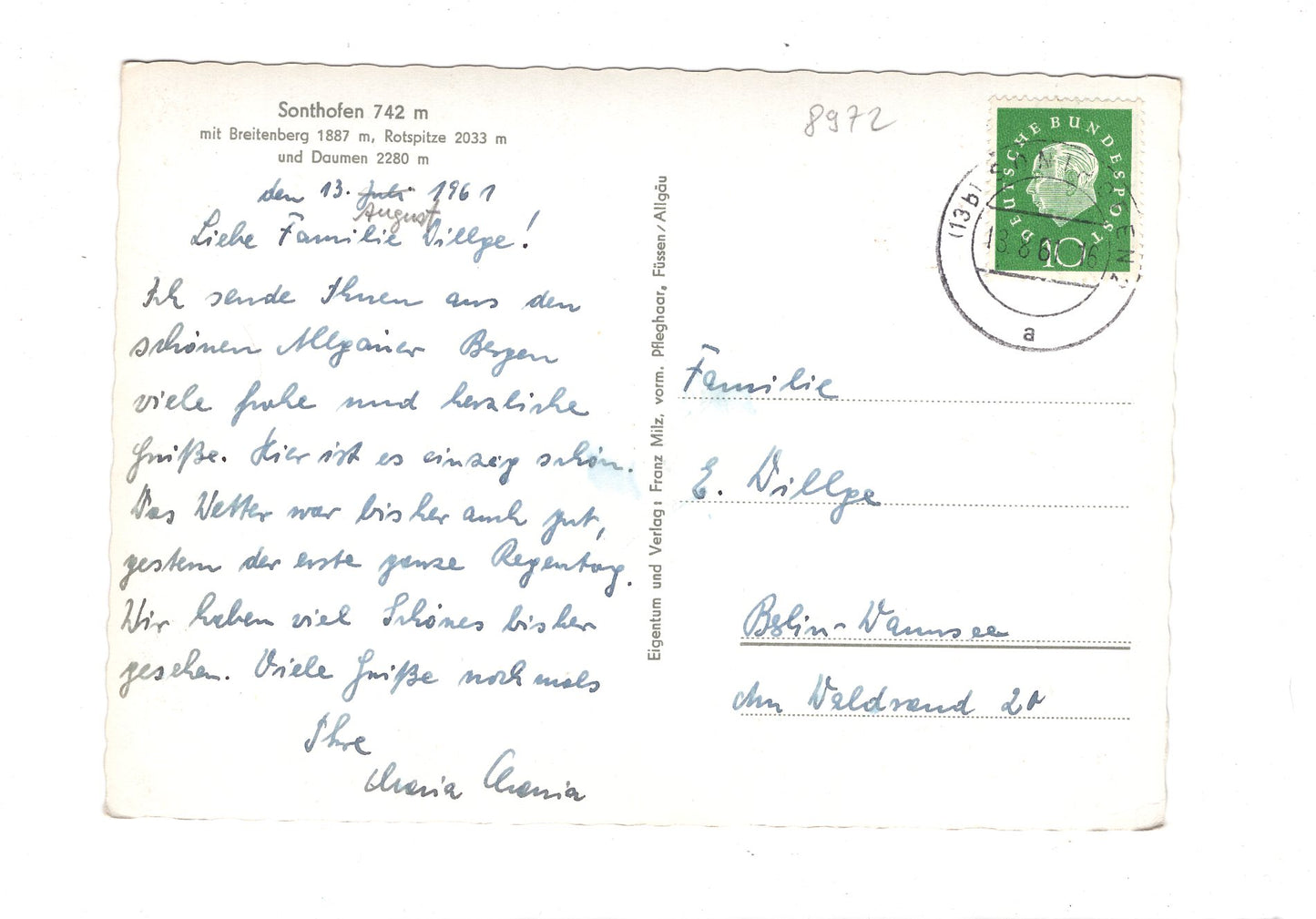 Ansichtskarte Sonthofen im Allgäu / I1-61