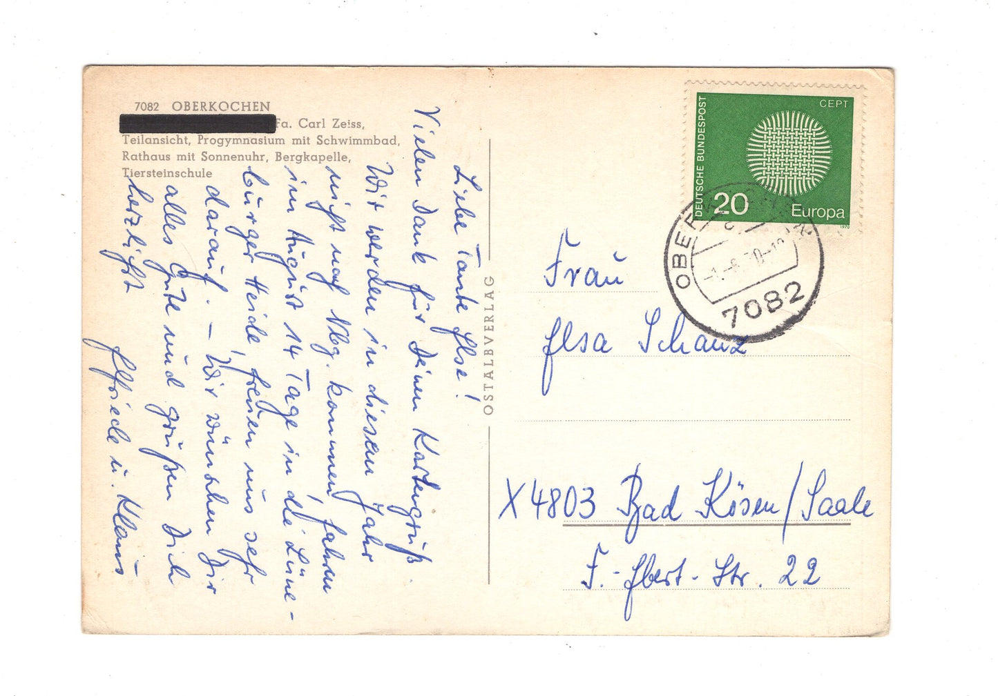 Ansichtskarte Junge Stadt Oberkochen / H1-62