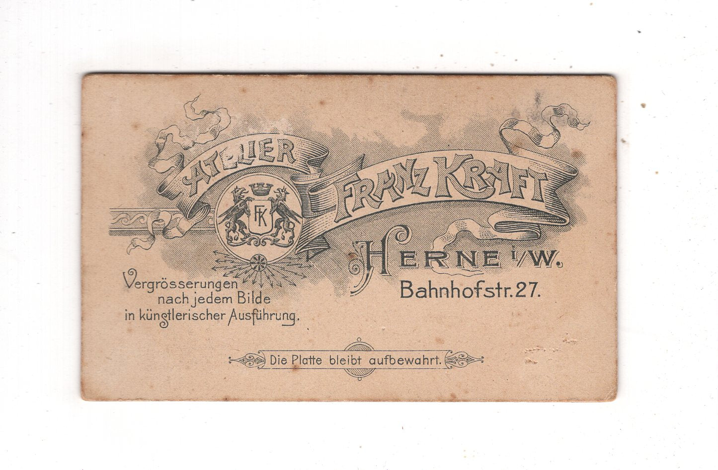 Fotografie Herrenportrait - Herne in Westfalen 1890er