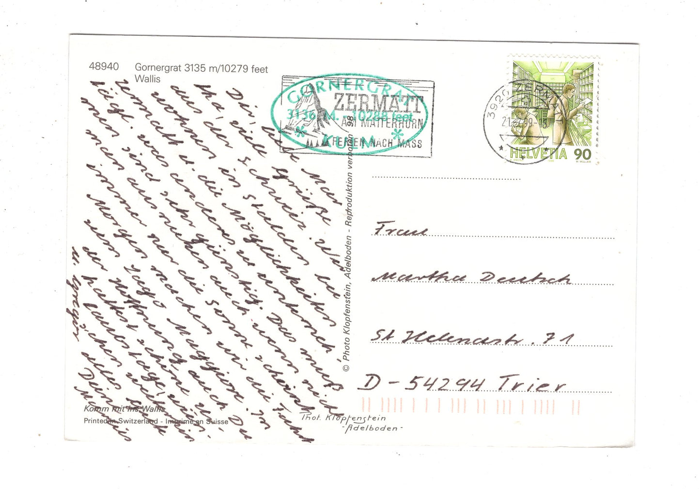 Ansichtskarte Gornergrat / Wallis / Schweiz