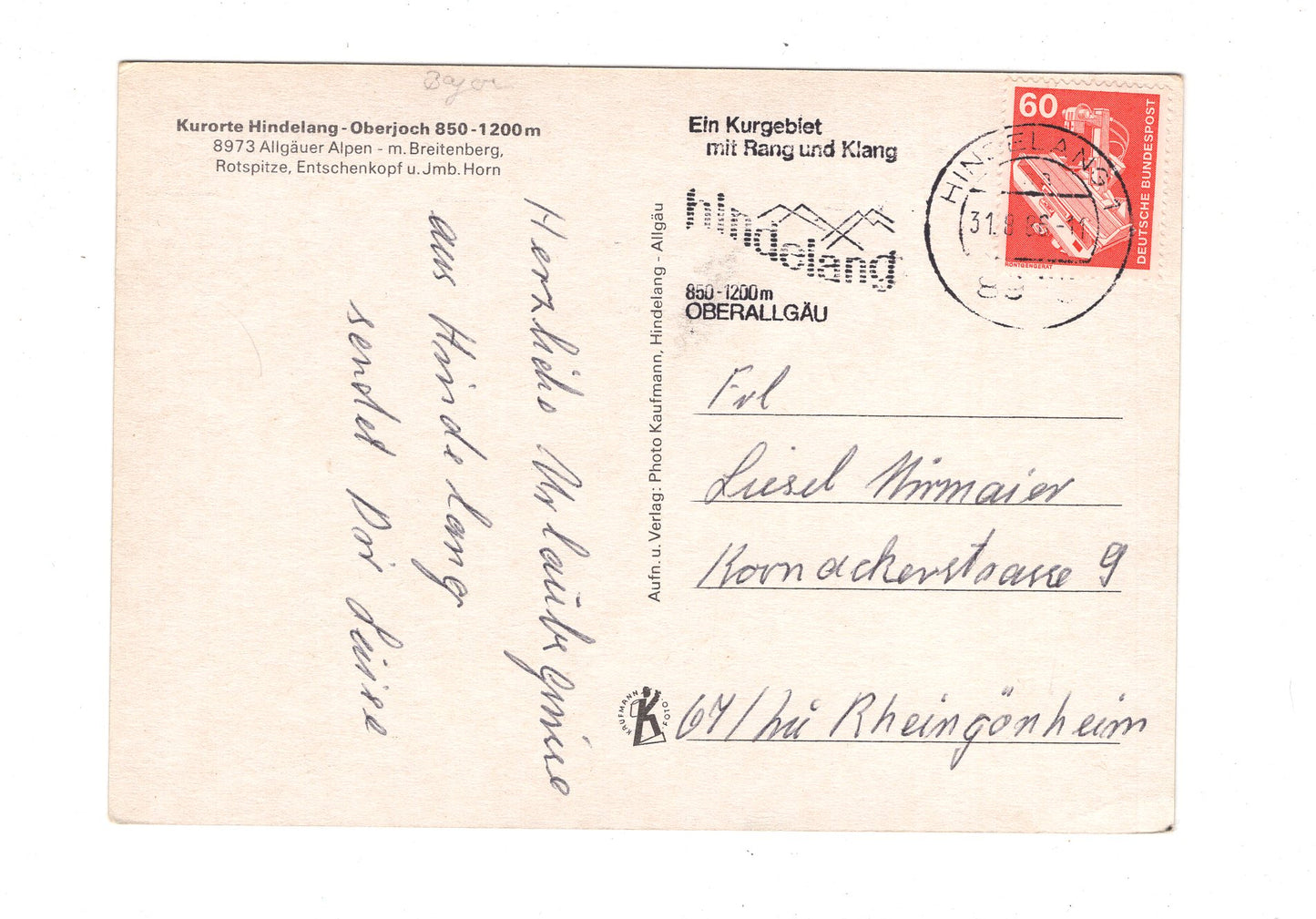 Ansichtskarte Hindelang-Oberjoch / Allgäuer Alpen / I1-61